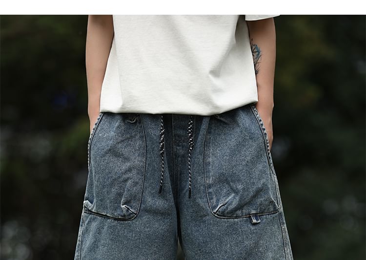 ROOSE - Mid-rise gewassen denim shorts