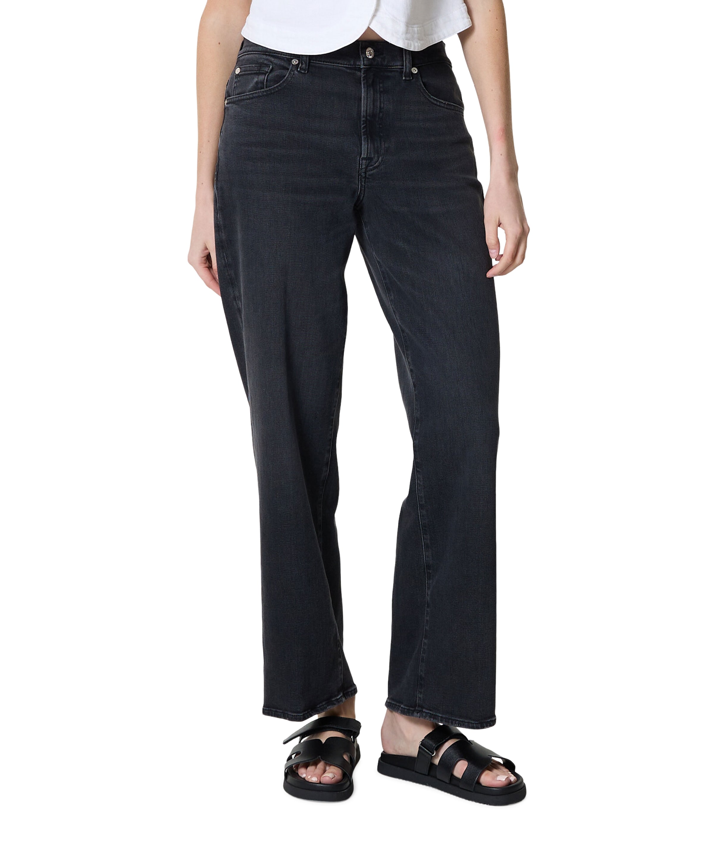 7 For All Mankind Stovpipe Straight dames jeans zwart