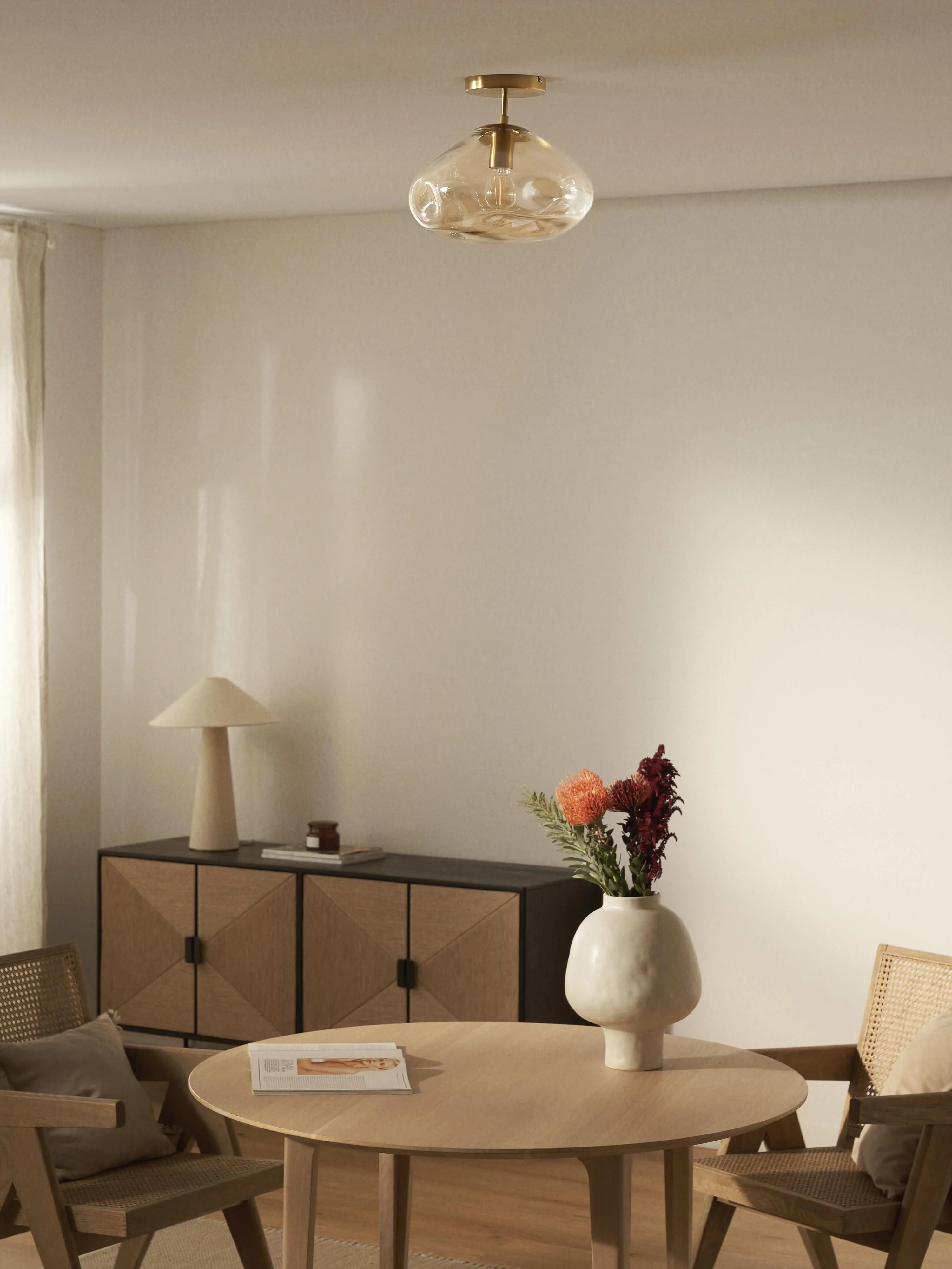 Plafondlamp Amora van glas