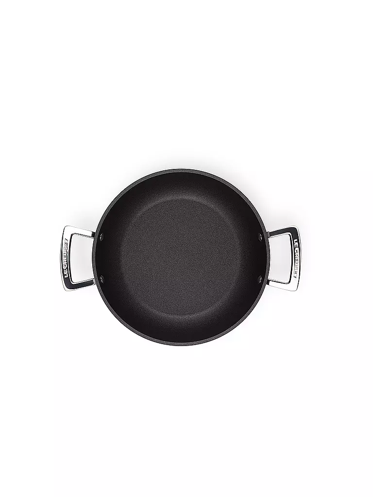 LE CREUSET Aluminium-Antihaft Profipfanne mit Glasdeckel 24cm Schwarz schwarz