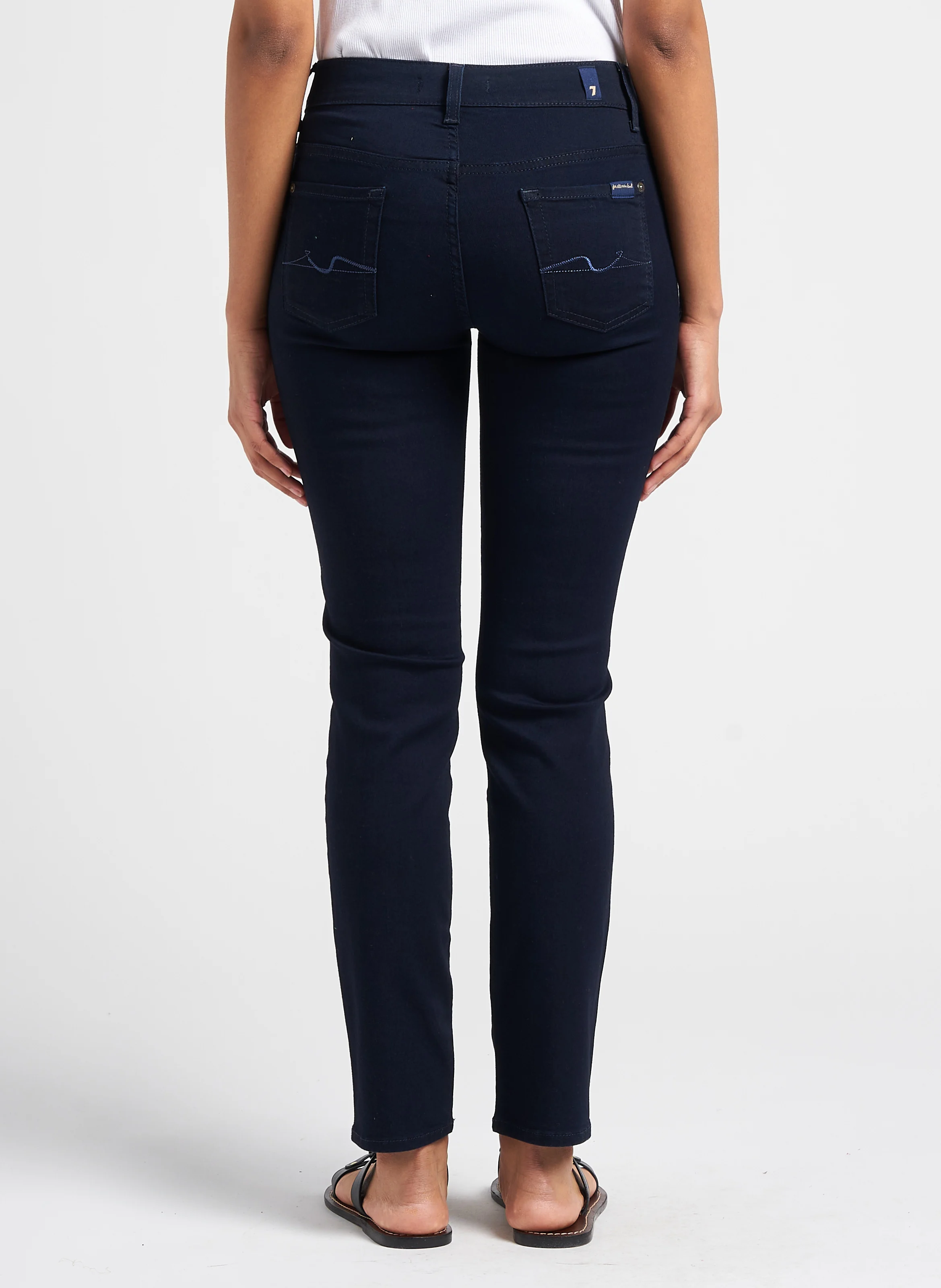 ROXANNE MAJESTY - Jean slim taille mi-haute en coton mélangé| Bleu