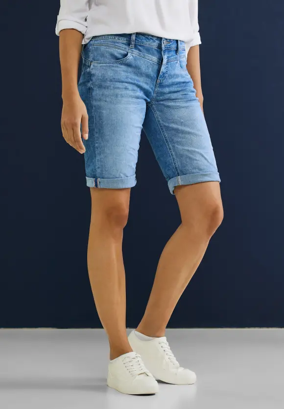 Jeans Bermudashorts - authentic light indigo wash