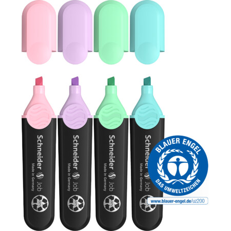 Schneider Job Pastell 4er-Etui Textmarker - 1+5 mm