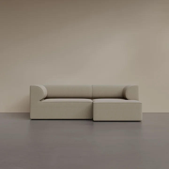 Audo - Eave 96 2-Sitzer Sofa, Eckmodul rechts, Bouclé 02, beige