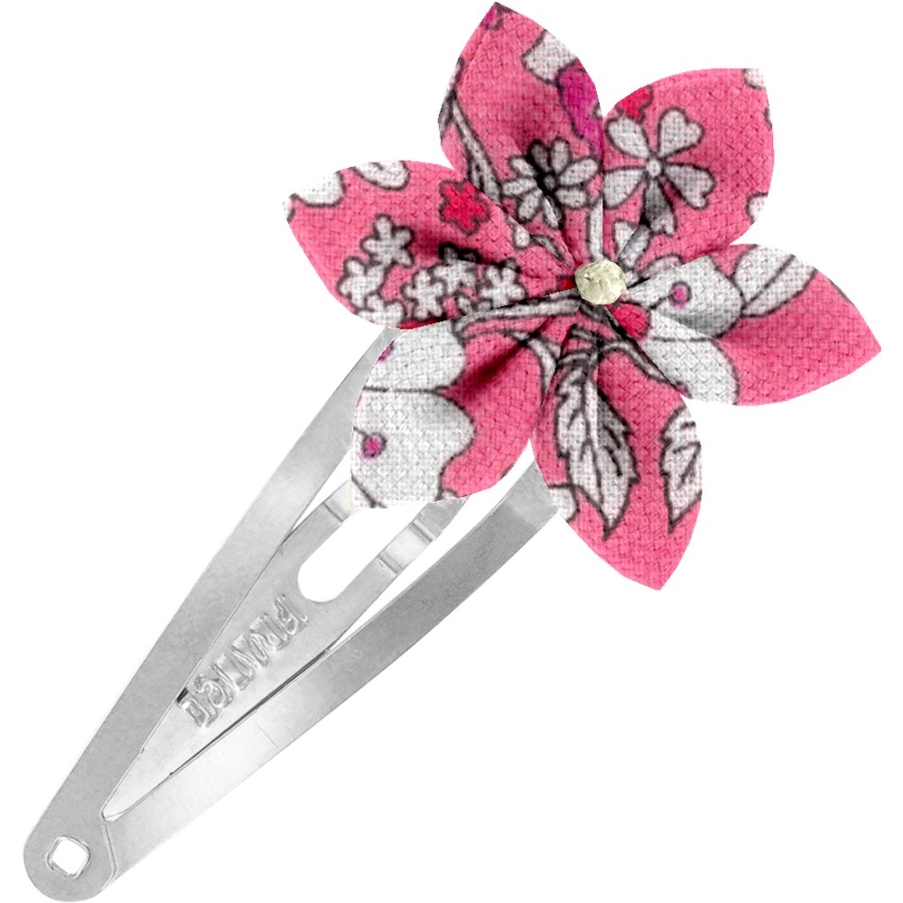 Barrette Clic-Clac Fleur Étoile Violette Rose