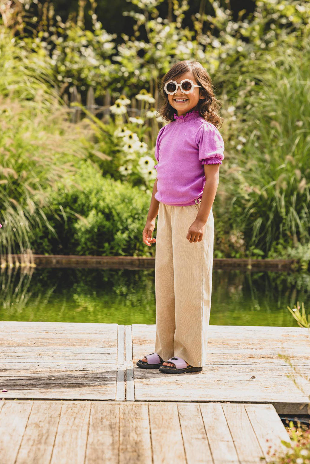 LOOXS corduroy loose fit broek beige
