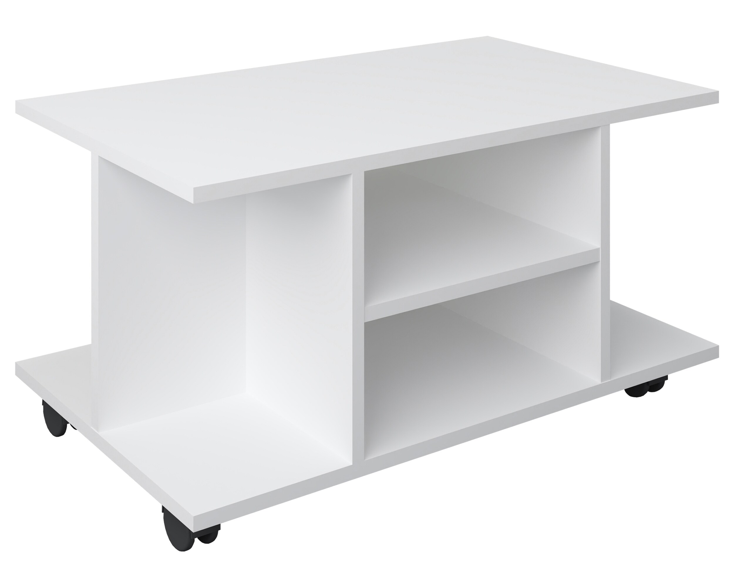 VCM Holz Beistelltisch Couchtisch Sofatisch Wohnzimmertisch Rollen rollbar Findula