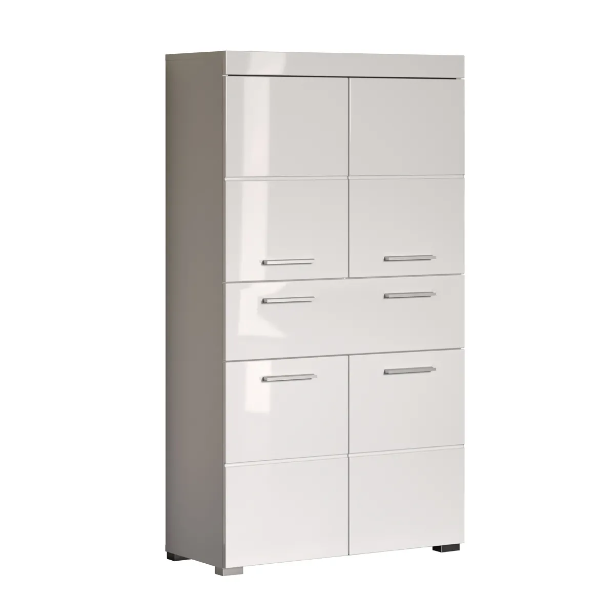 pegane Commode de salle de bain - Blanc brillant / mat