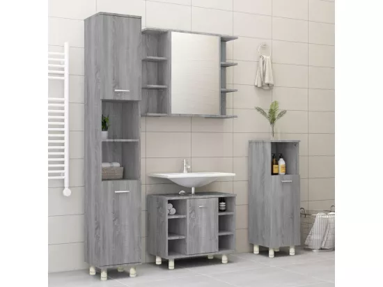Armoire de bain Sonoma gris 30x30x95 cm Bois d'ingénierie