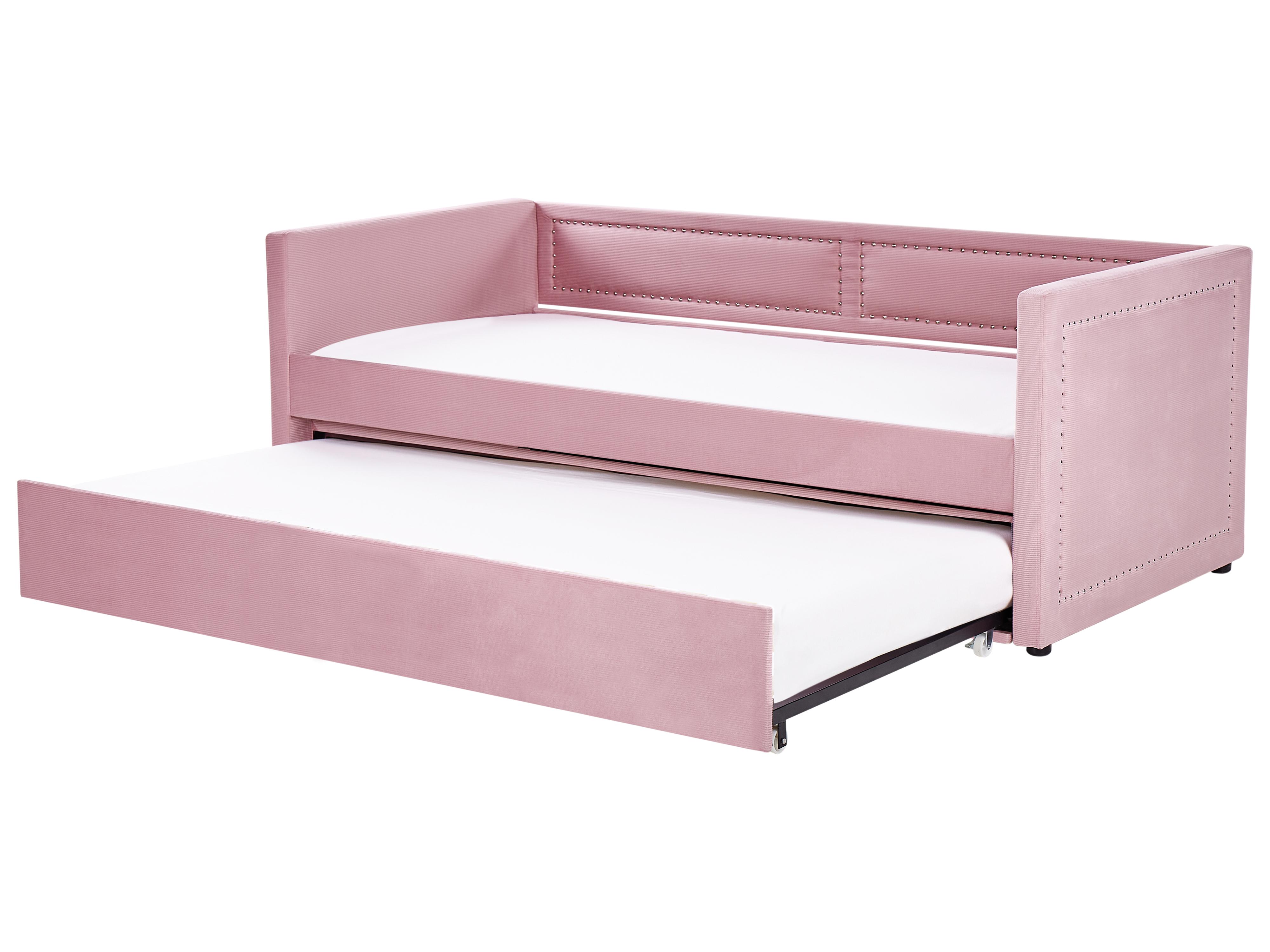 Onderschuifbed Corduroy MIMIZAN 90 x 200 cm Roze