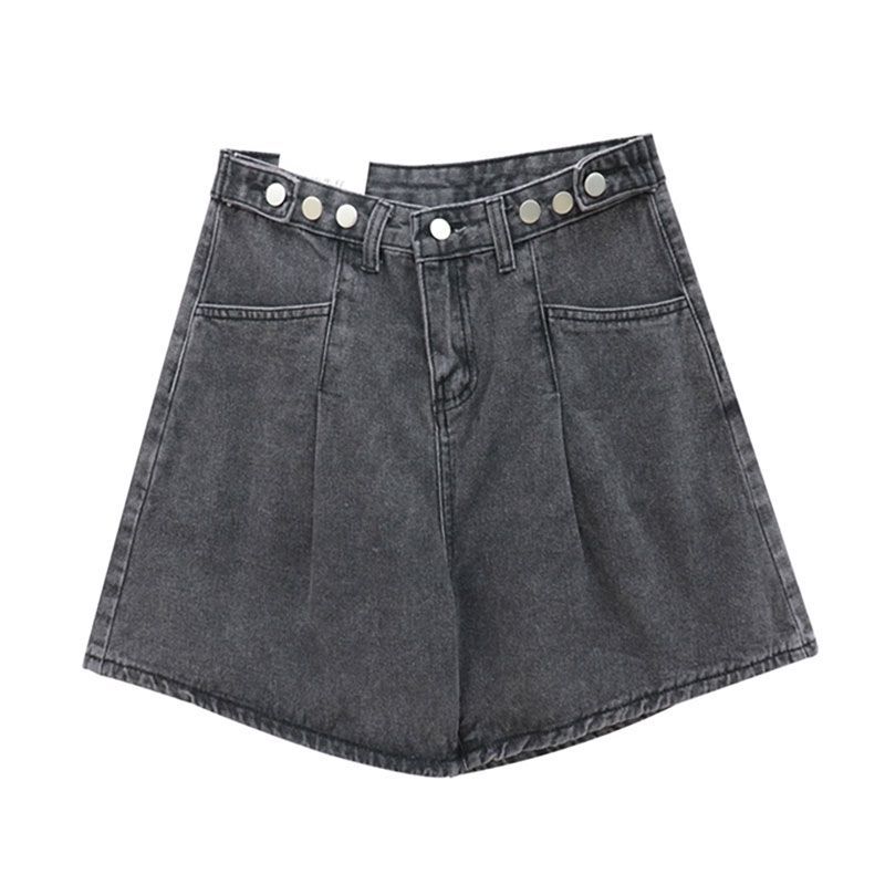 Eiffekee - Denim shorts met hoge taille en wijde pijpen
