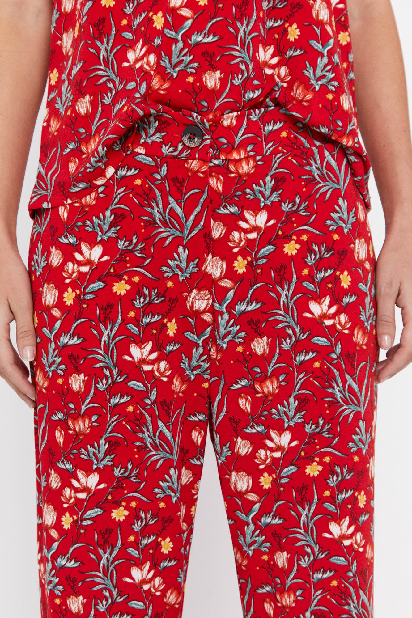 Calça de malha - Estampa vermelha