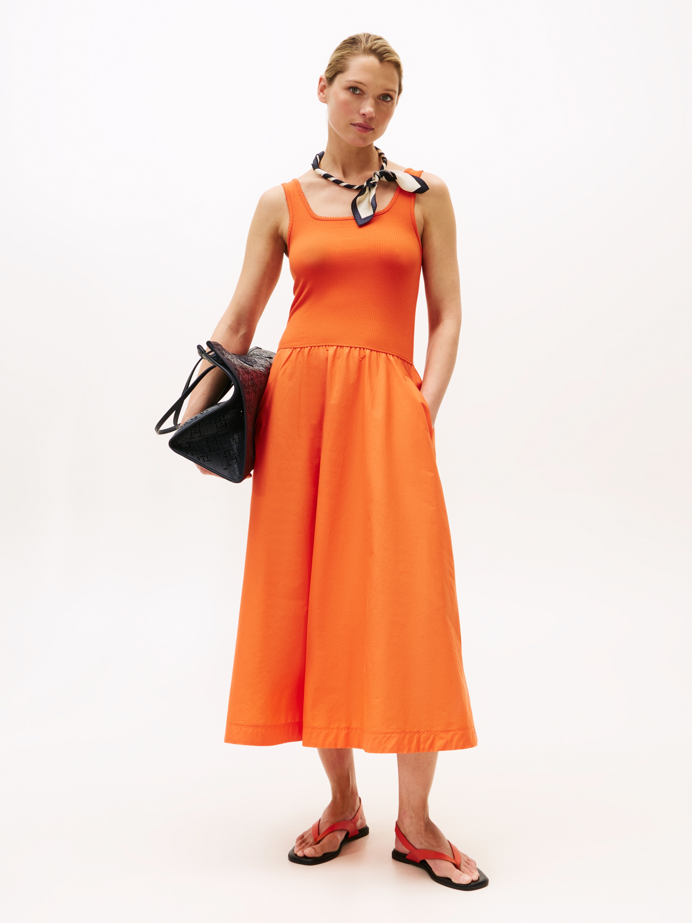 Tommy Hilfiger A-Linien-Kleid »5X2 RIB MIDI MIX F&F DRS«