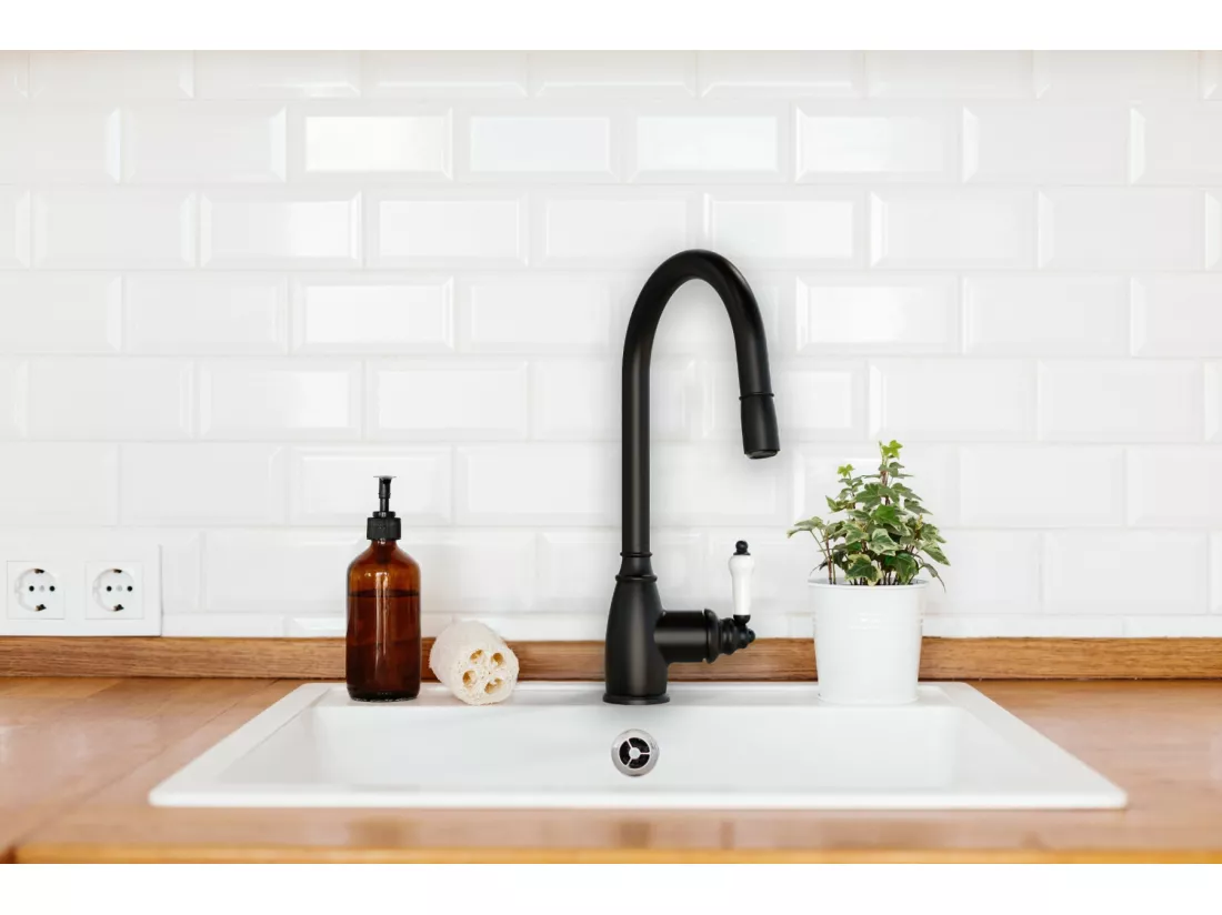 Ascott mitigeur évier à douchette extractible noir - Essebagno