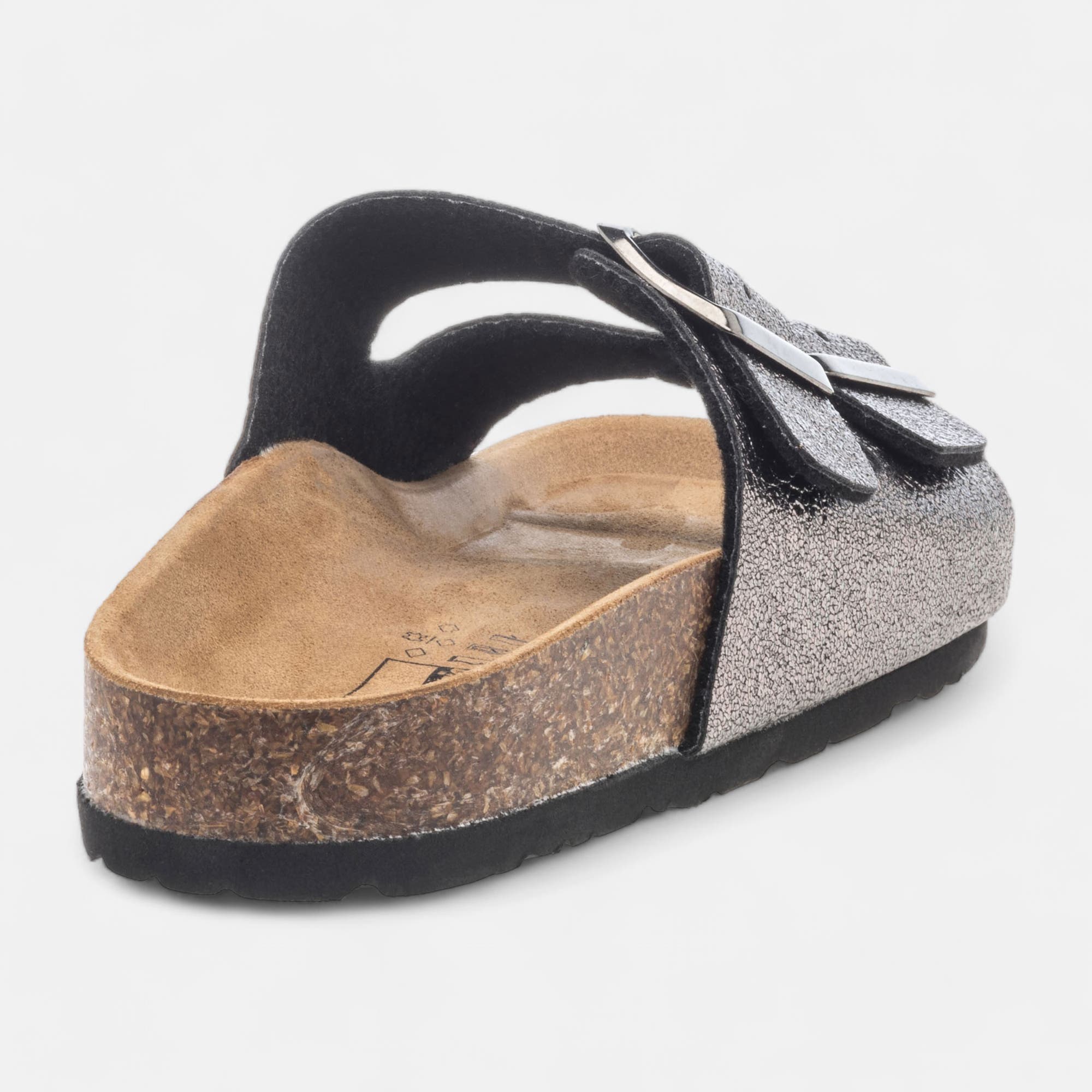 Mules semelle liège Femme plomb
