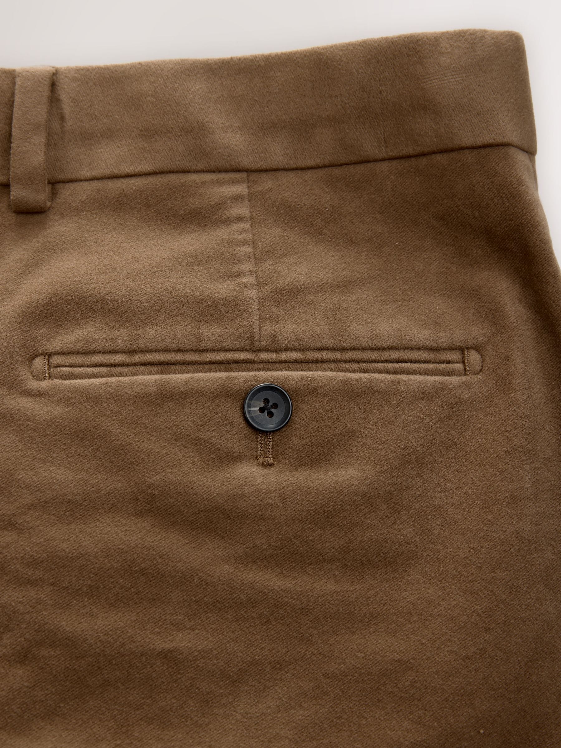Lichtbruin - Regular fit Smart Signature Emmetex Moleskin Italiaanse stof chino broek