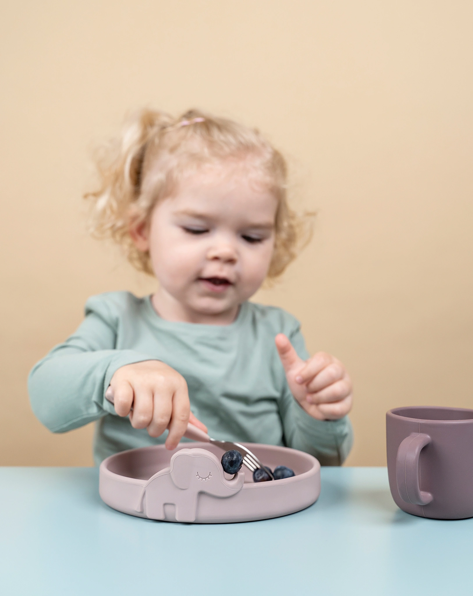 Geschirr-Set PEEKABOO - DEER FRIENDS 3-teilig in rosa