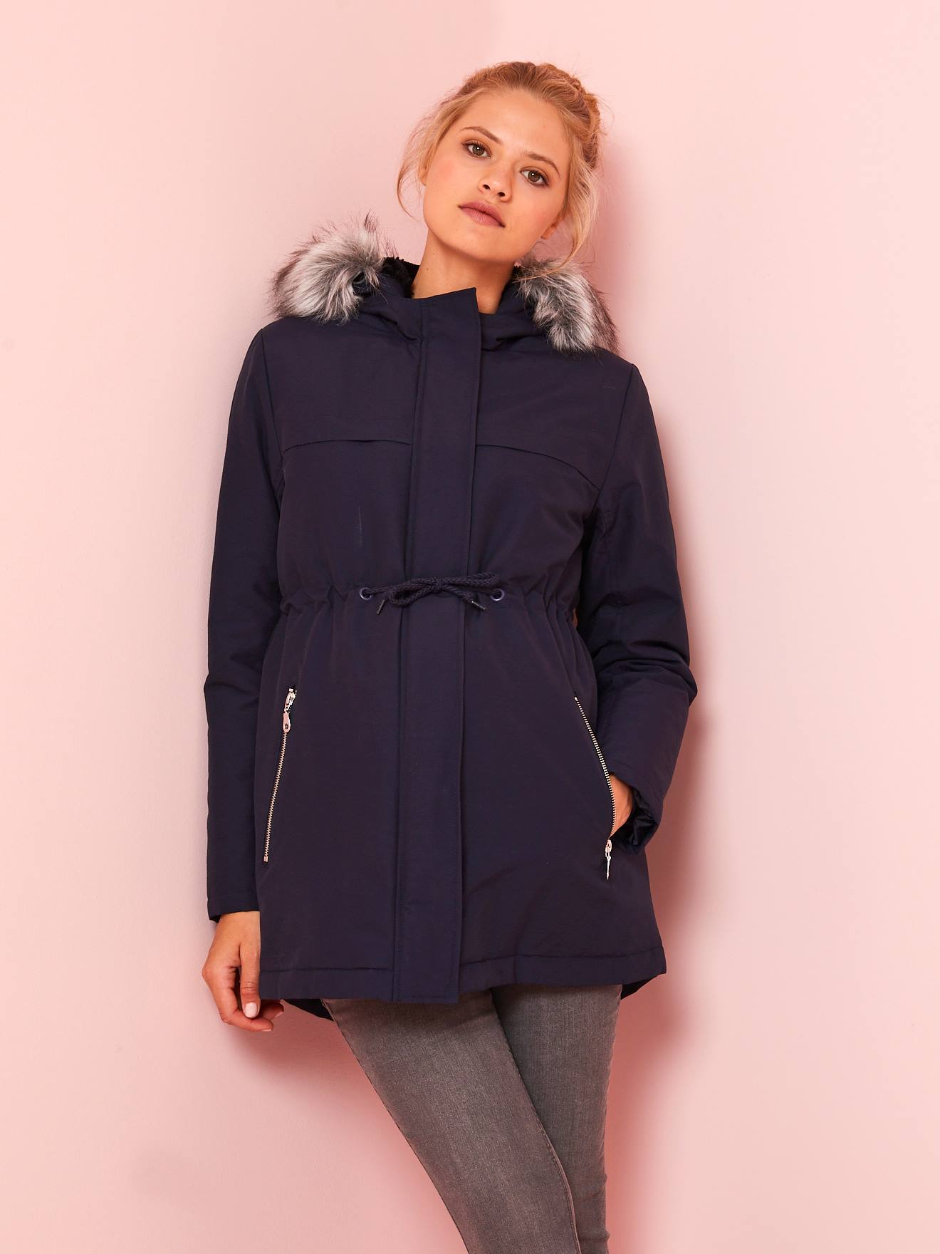Parka evolutiva 3 em 1 para gravidez e pós-parto, cinza escuro