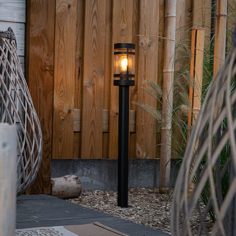 Buitenlamp zwart met grondpin en kabelmof 80cm IP44 - Gleam