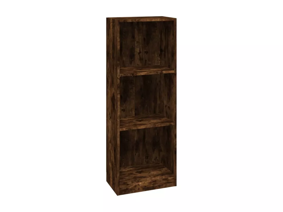 Bibliothèque 3 niveaux Chêne fumé 40x24x109cm Bois d'ingénierie