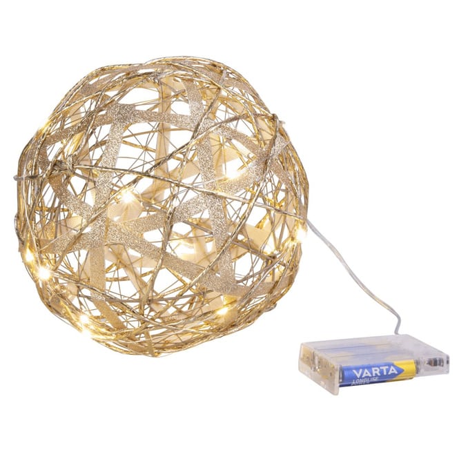 Dekokugel - gold - mit LED - ca. 20 cm