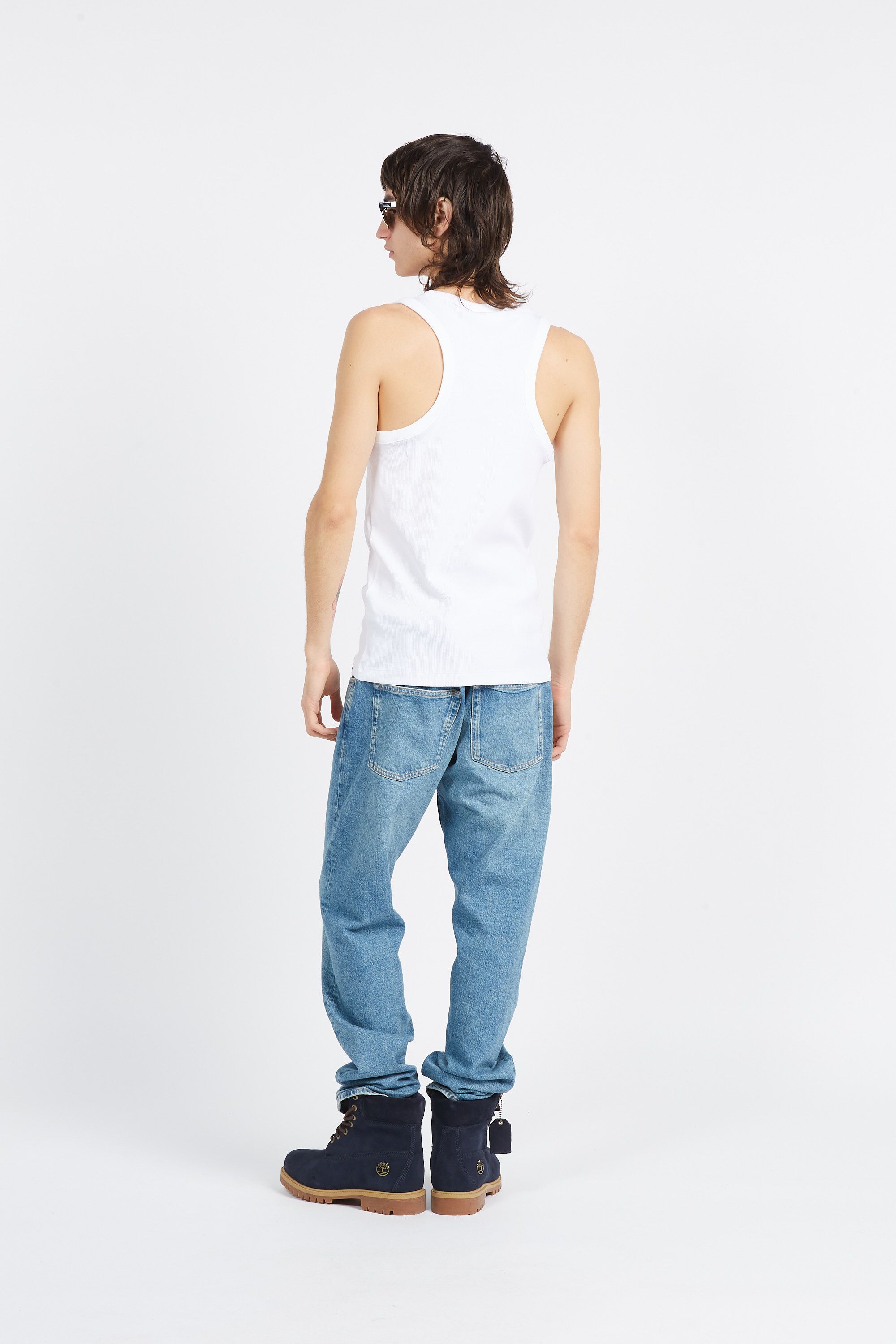 CALVIN KLEIN JEANS Débardeur WOVEN TAB  Blanc