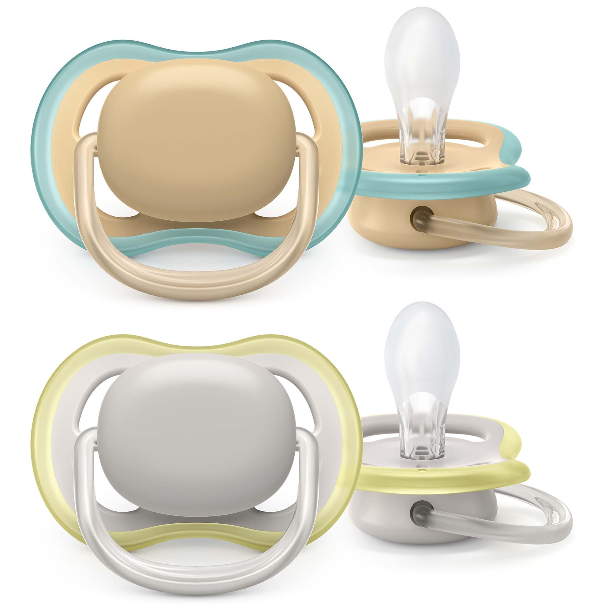 Philips Avent Ultra Air fopspeen 0-6 mnd 2-pack grijs