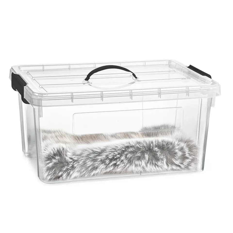 Plasticforte Opbergbox met deksel - grijs - 34L - kunststof