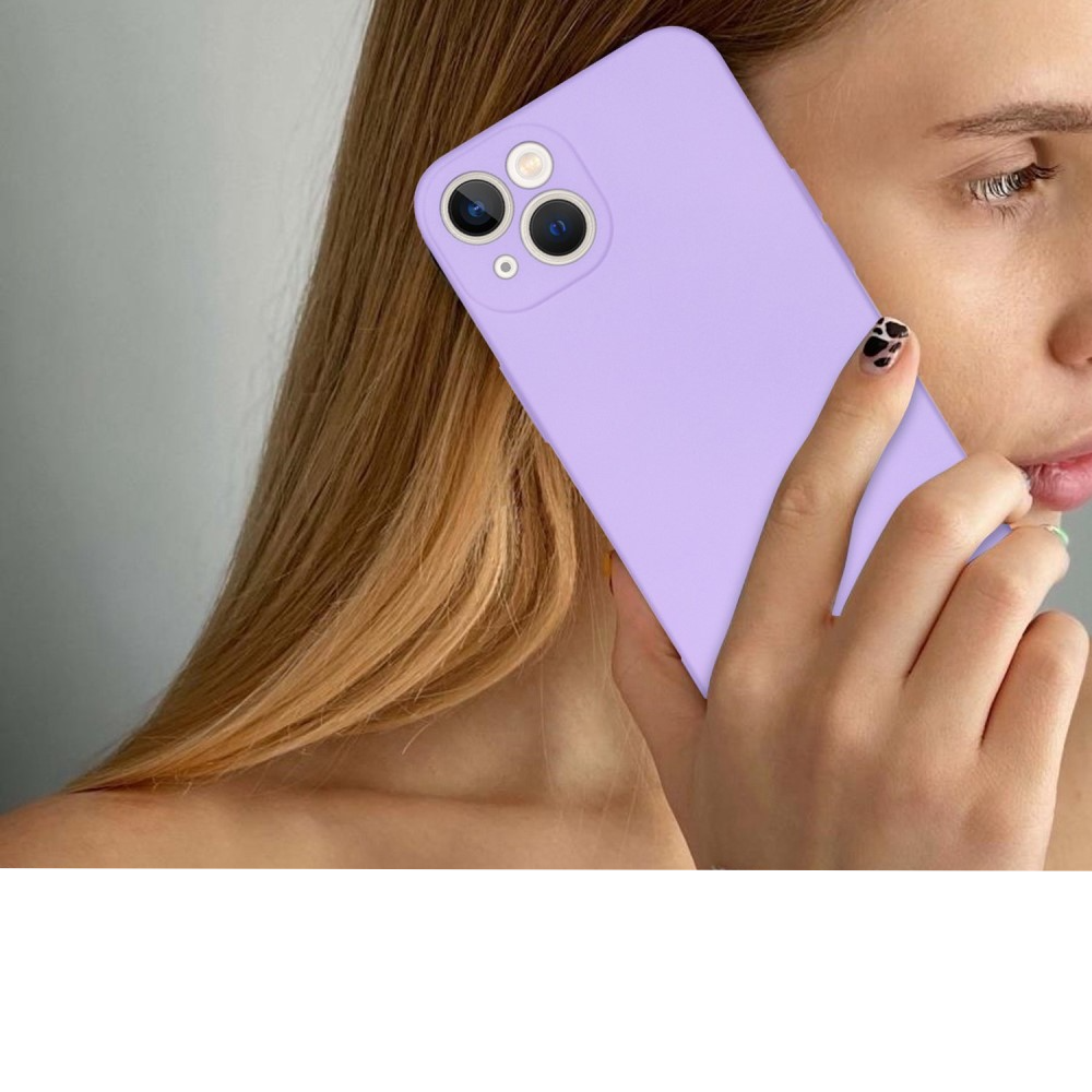 iPhone 13 Soft Touch Gummi Case Hülle mit Kameraschutz - Schwarz