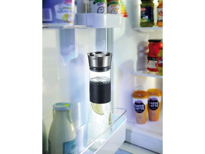 GEFU Karaffe Cascada 1 l, Schwarz/Transparent Wasserkaraffe