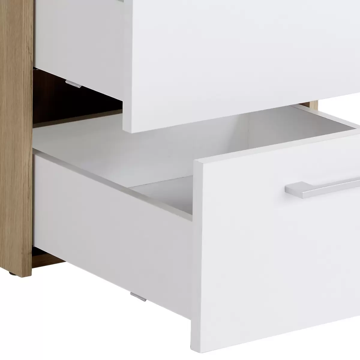 Schreibtisch Box weiss,Eiche