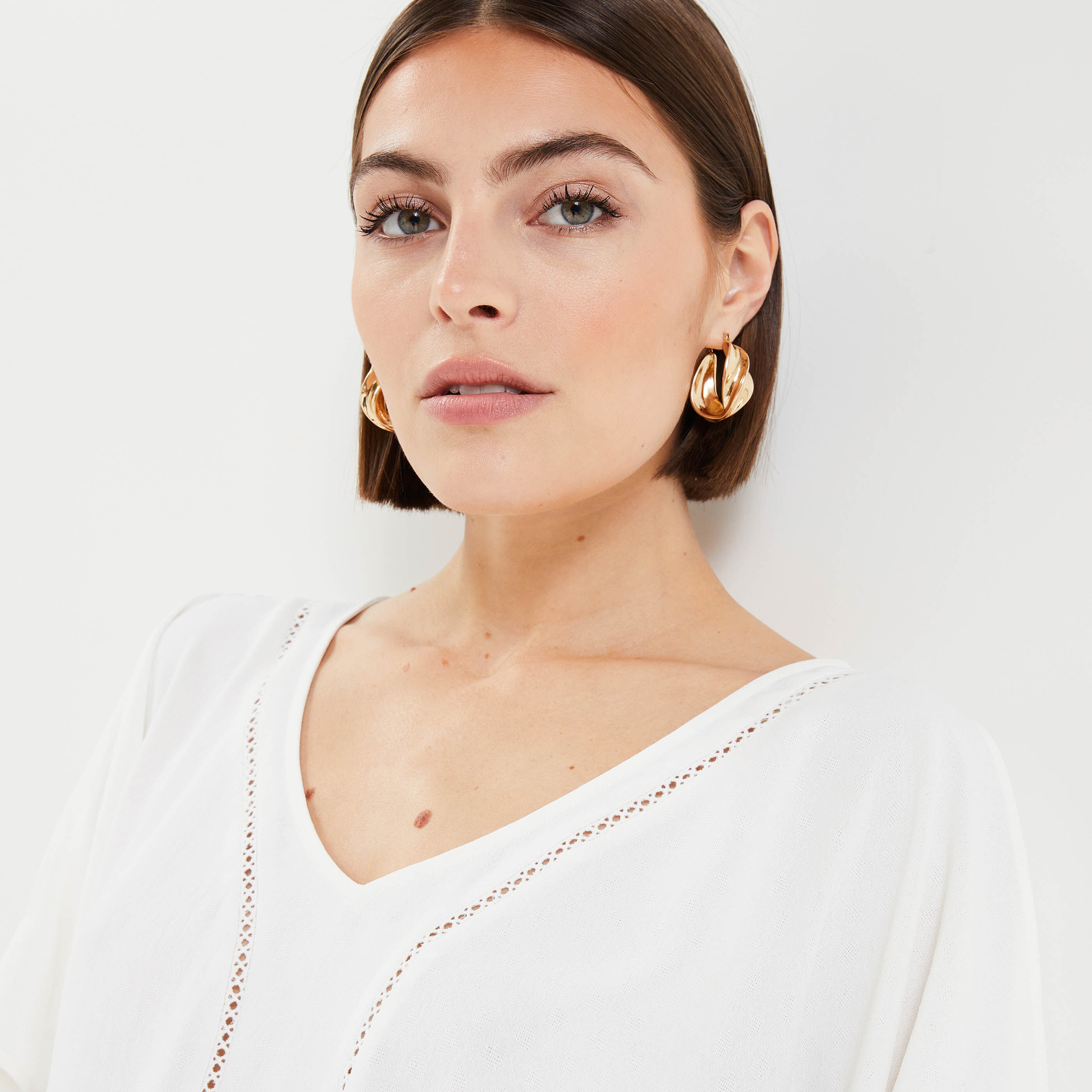 Blouse épaules ouvertes femme - ECRU
