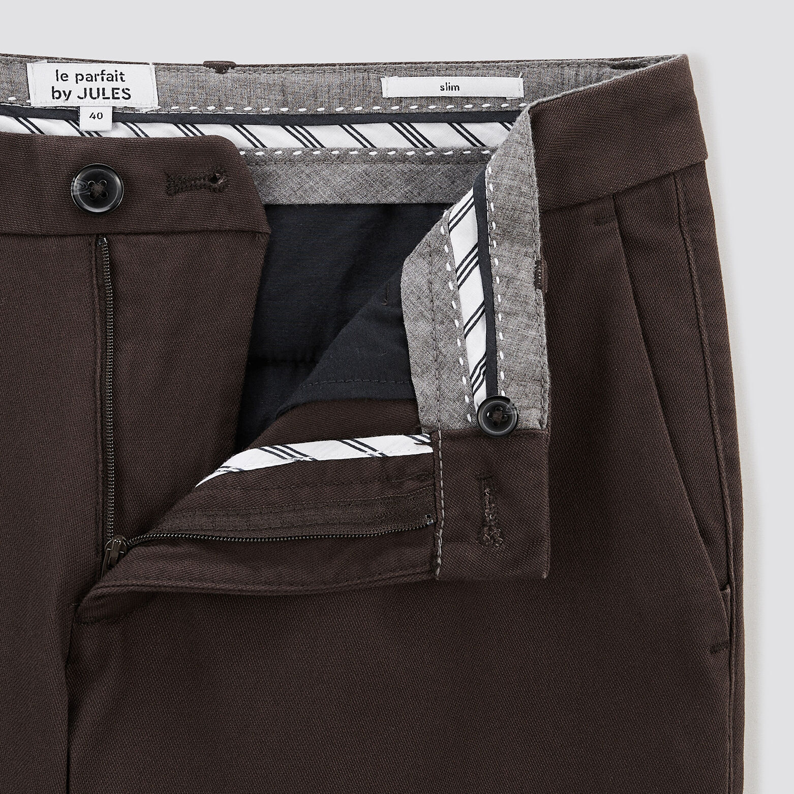 Pantalon chino slim urbain 'le parfait by JULES' Marron