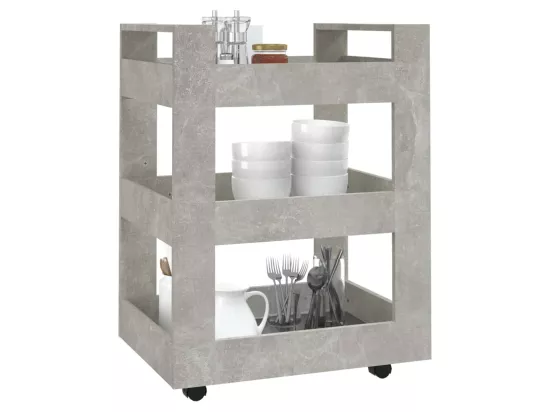 Chariot de cuisine Gris béton 60x45x80 cm Bois d'ingénierie