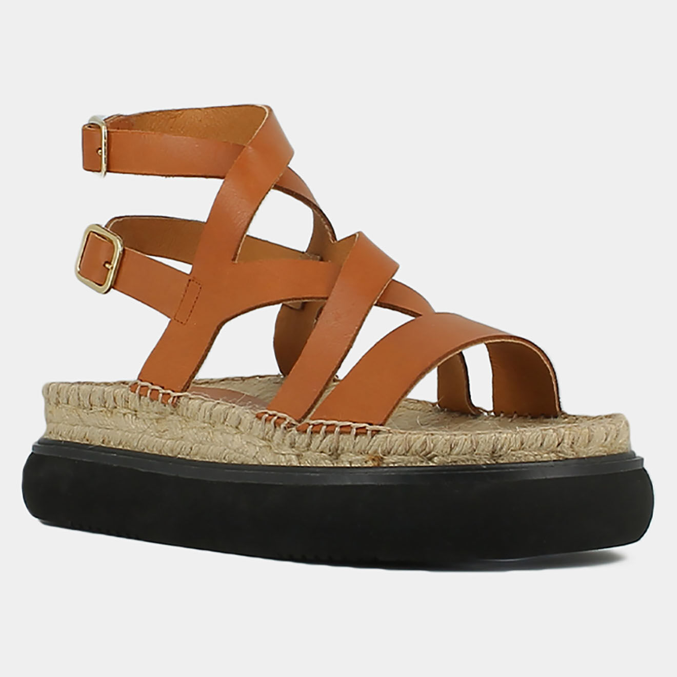 Jonak Sandales en Cuir Melvil cognac - Talon 4 cm