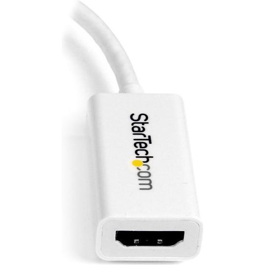 StarTech.com Adaptateur Mini DisplayPort vers HDMI - Convertisseur Vidéo Actif mDP à HDMI - 4K30Hz - Mini DP ou TB 1/2 Mac/PC vers Moniteur/Écran HDMI - Câble mDP 1.2 vers HDMI - Blanc