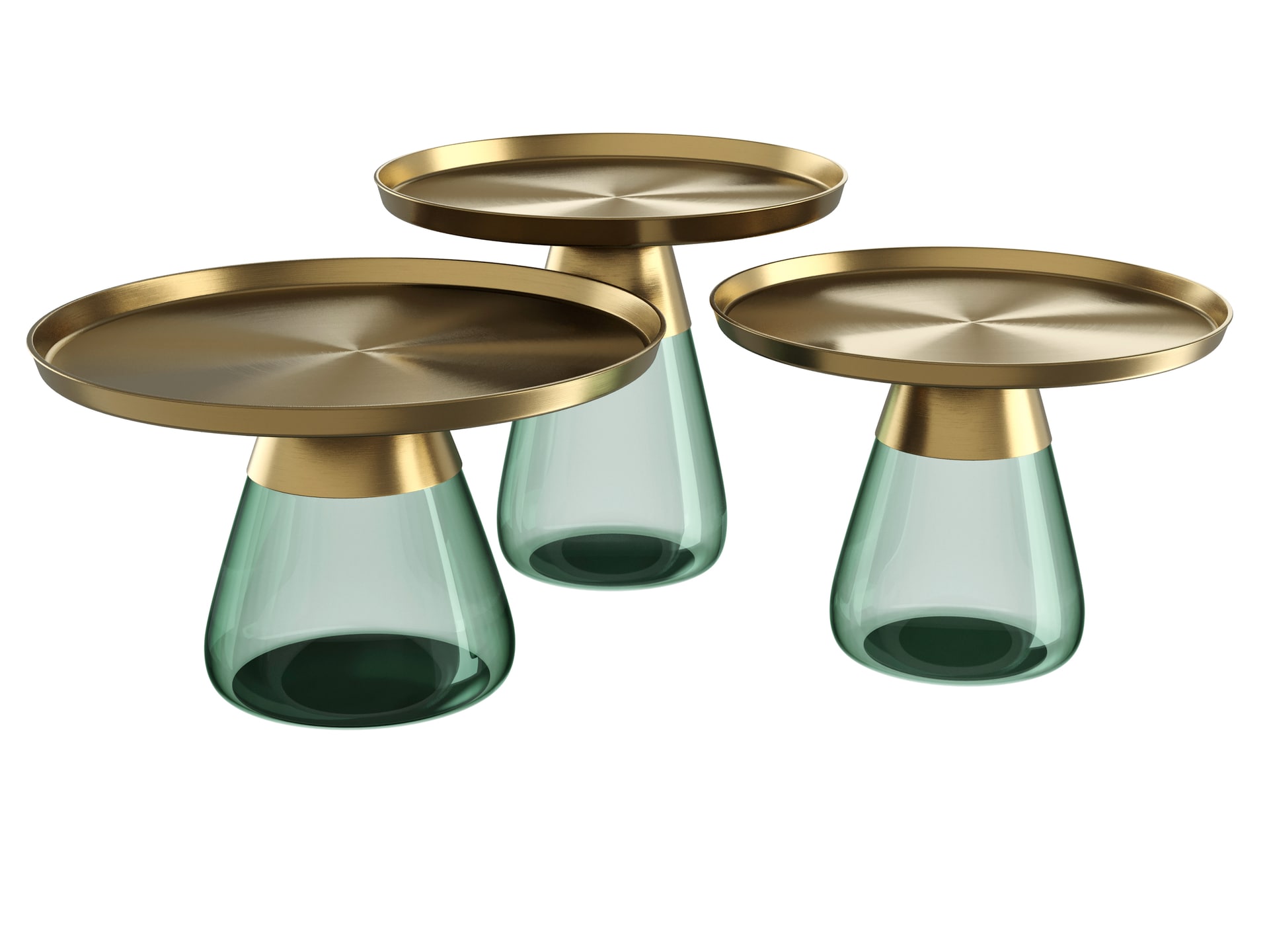 Puro Couchtisch DROP 71 cm Bronze / Flaschengrün