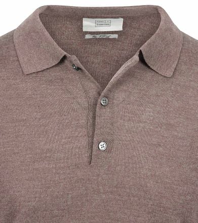 King Essentials The Robert Long Sleeve Poloshirt Merino Bruin KM111030002-N050T kopen