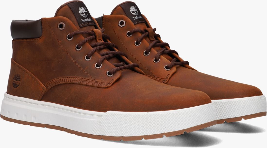 bruine timberland veterschoenen maple grove mid lace up