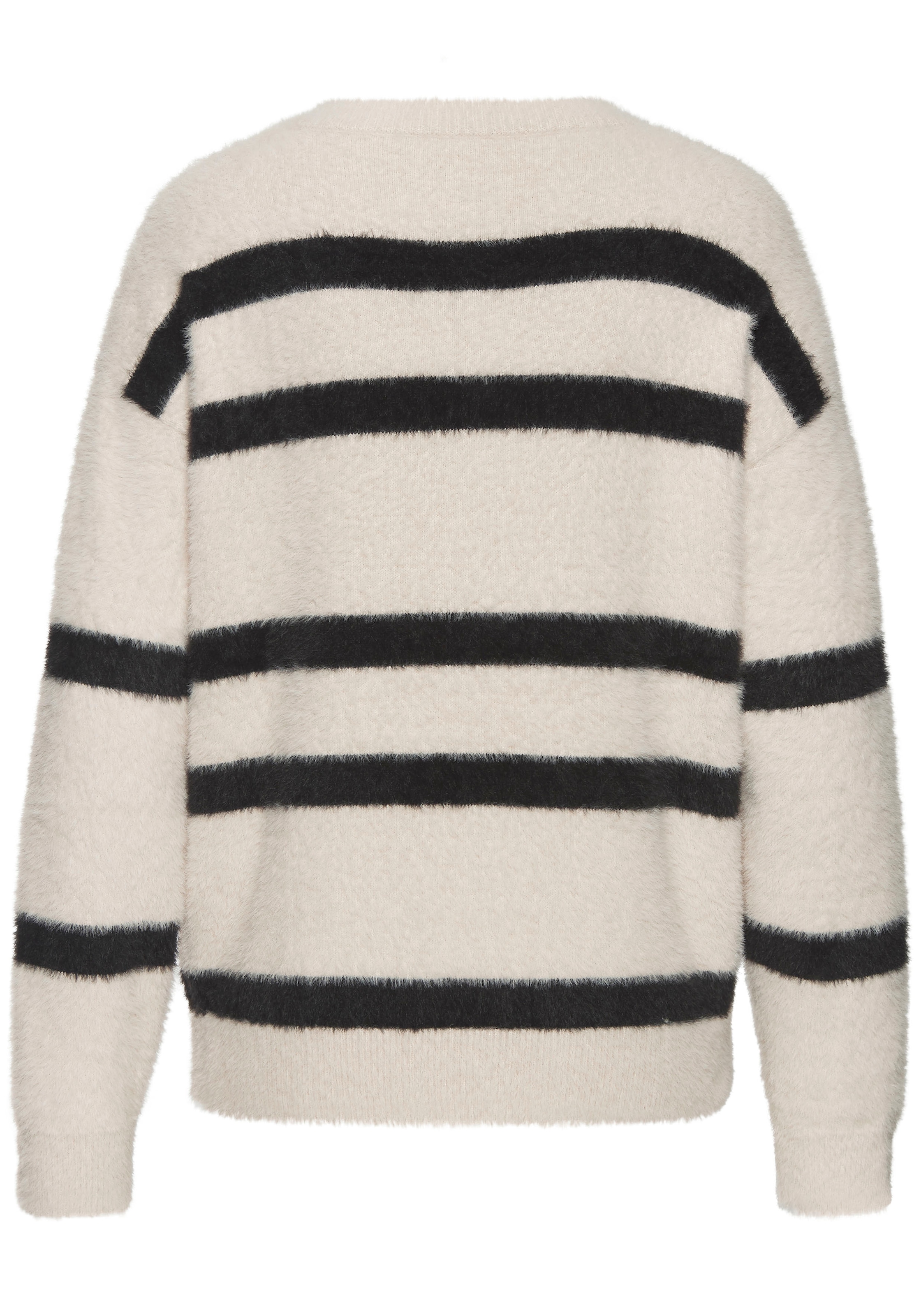LASCANA Streifenpullover »Amira«, aus kuschelweichem Strick, V-Ausschnitt, Streifenoptik, modisch