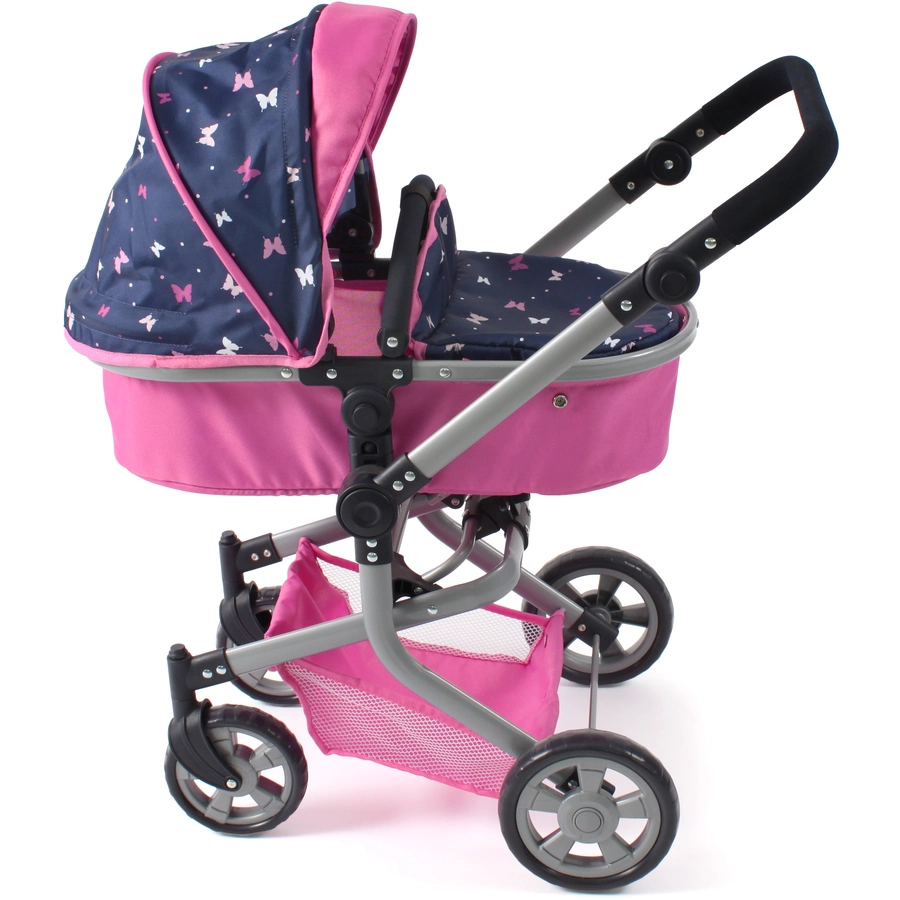 BAYER CHIC 2000 Kombi-Puppenwagen MIKA Butterfly navy-pink
