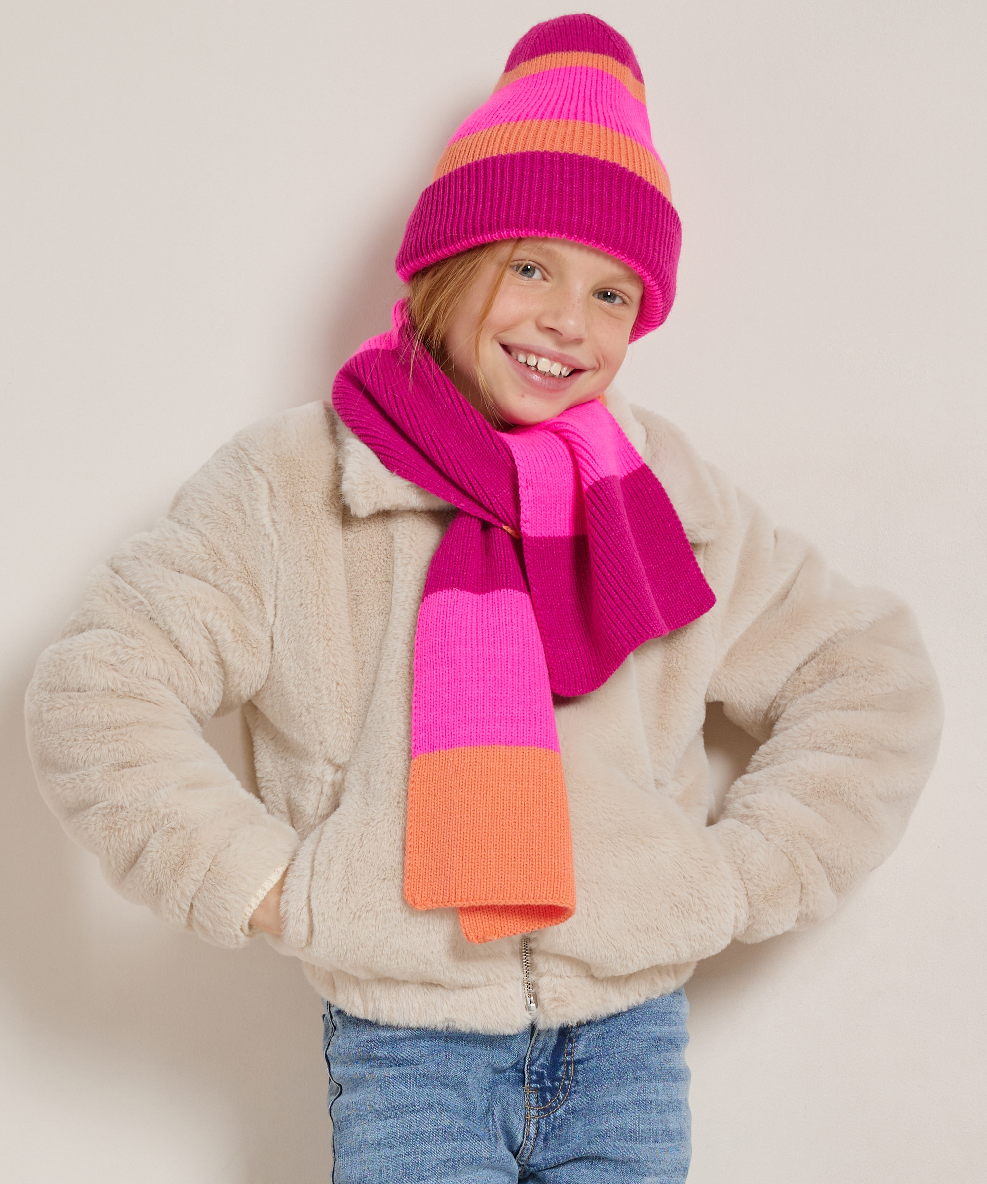 beanie met strepen