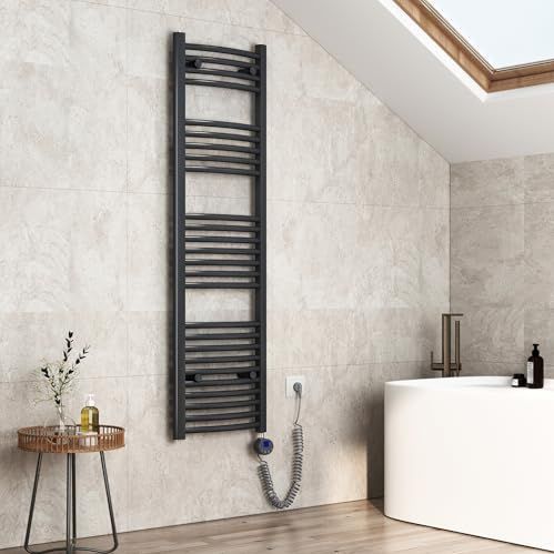 EMKE - Badkamerradiator - Antraciet - Elektrisch - 140 x 40 cm - 500 W