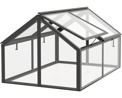 Gamma kweekkas, enkel veiligheidsglas, 124,3 x 89 x 71,3 cm, zwart