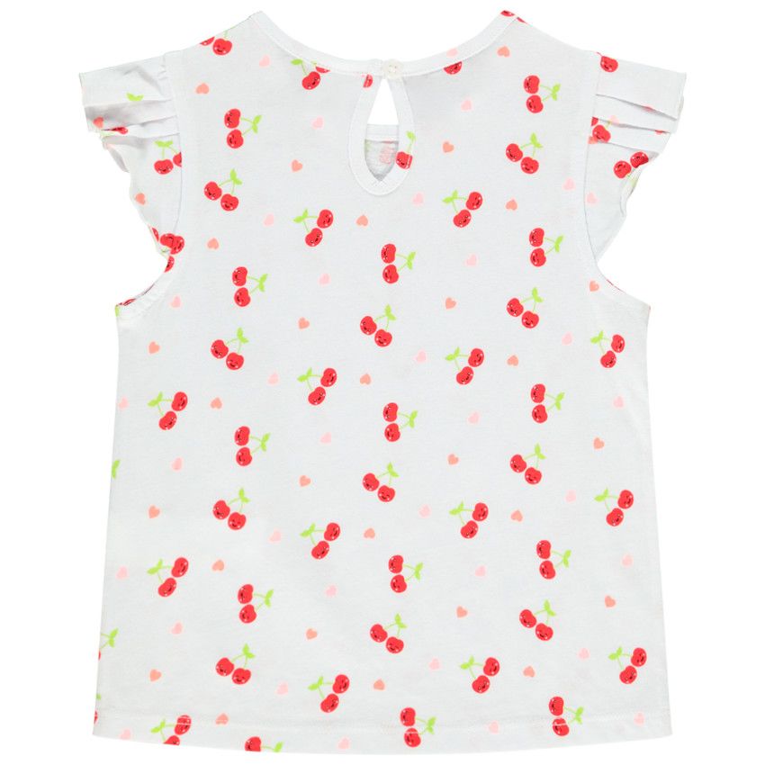 Lot de 2 t-shirts manches courtes volantées pour bébé fille - Corail