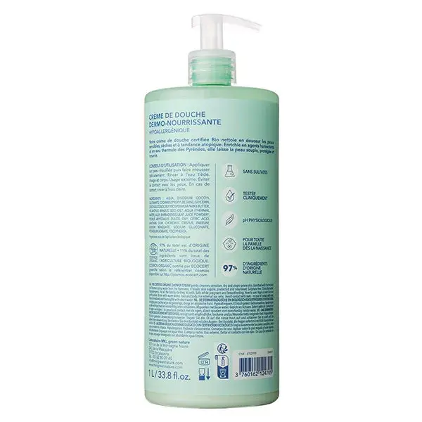 MKL Green Nature - Aqua: Creme de Banho Orgânico Dermonutritivo** 1L