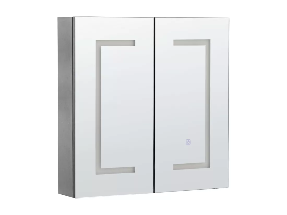 Armoire de toilette murale LED MAZARREDO 60 cm 60 cm Noir