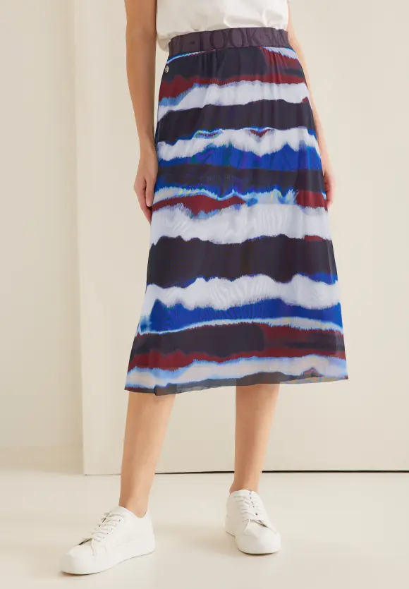 Midi Meshrock mit Print - dark foxy red