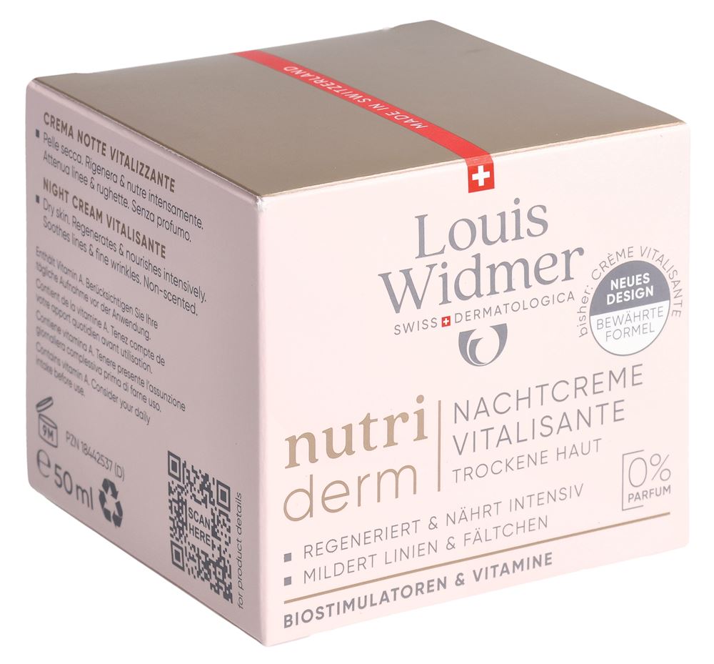 LOUIS WIDMER Nutriderm Nachtcreme Vitalisante Creme ohne Parfum 50 ml
