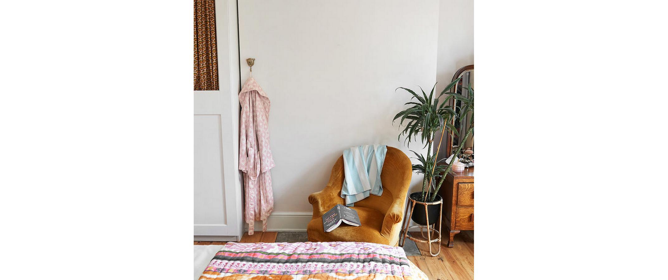 Bademantel Waffle Diamond PinkSchnell trocknender Bademantel